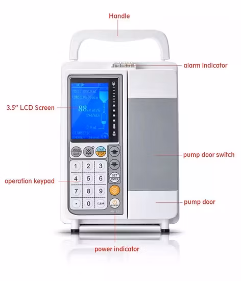 3.5 Inch Portable Touch Screen Hospital Medical Equipment Injection Veterinary Infusion Pump with Heating Function