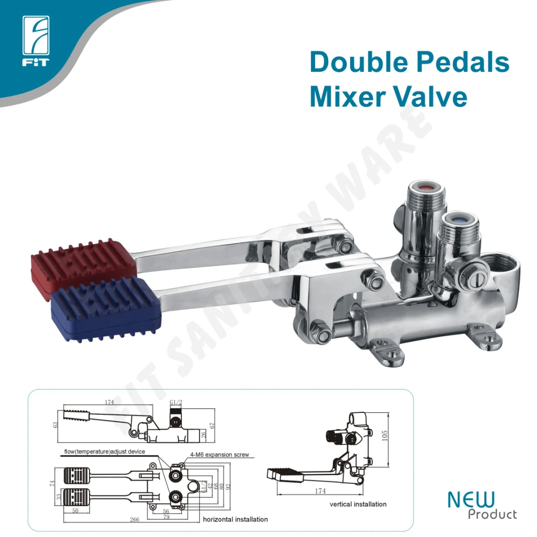 Hot and Cold Double Pedals Mixer Valve